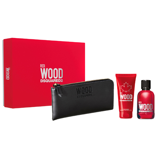 Dsquared2 Red Wood Gift Set: EdT 100ml+Shower Gel 100ml+Wallet
