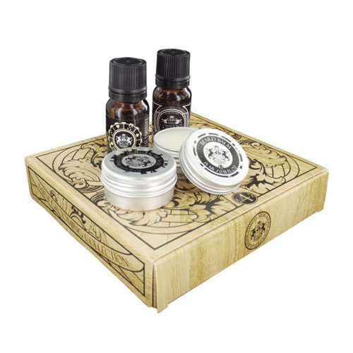 Dear Barber Mini Grooming Collection Set: Beard Balm 15ml+Beard Oil 10ml+Moustache Wax 15ml+Fragrance 10ml