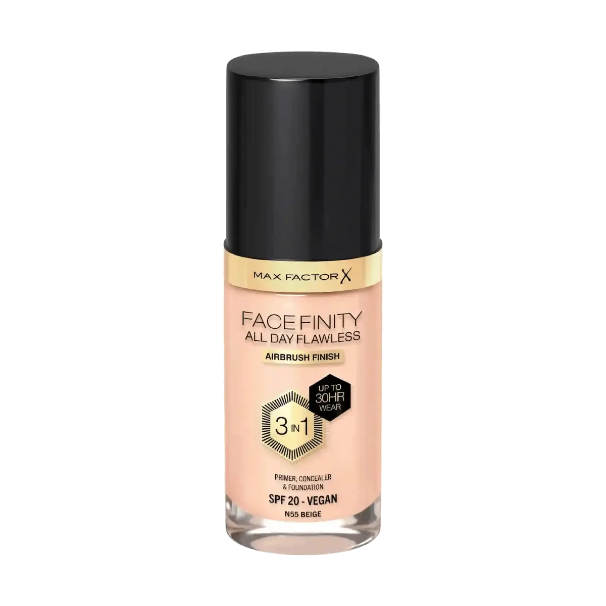 Max Factor All Day Flawless 3-in-1 Foundation N55 Beige 30ml