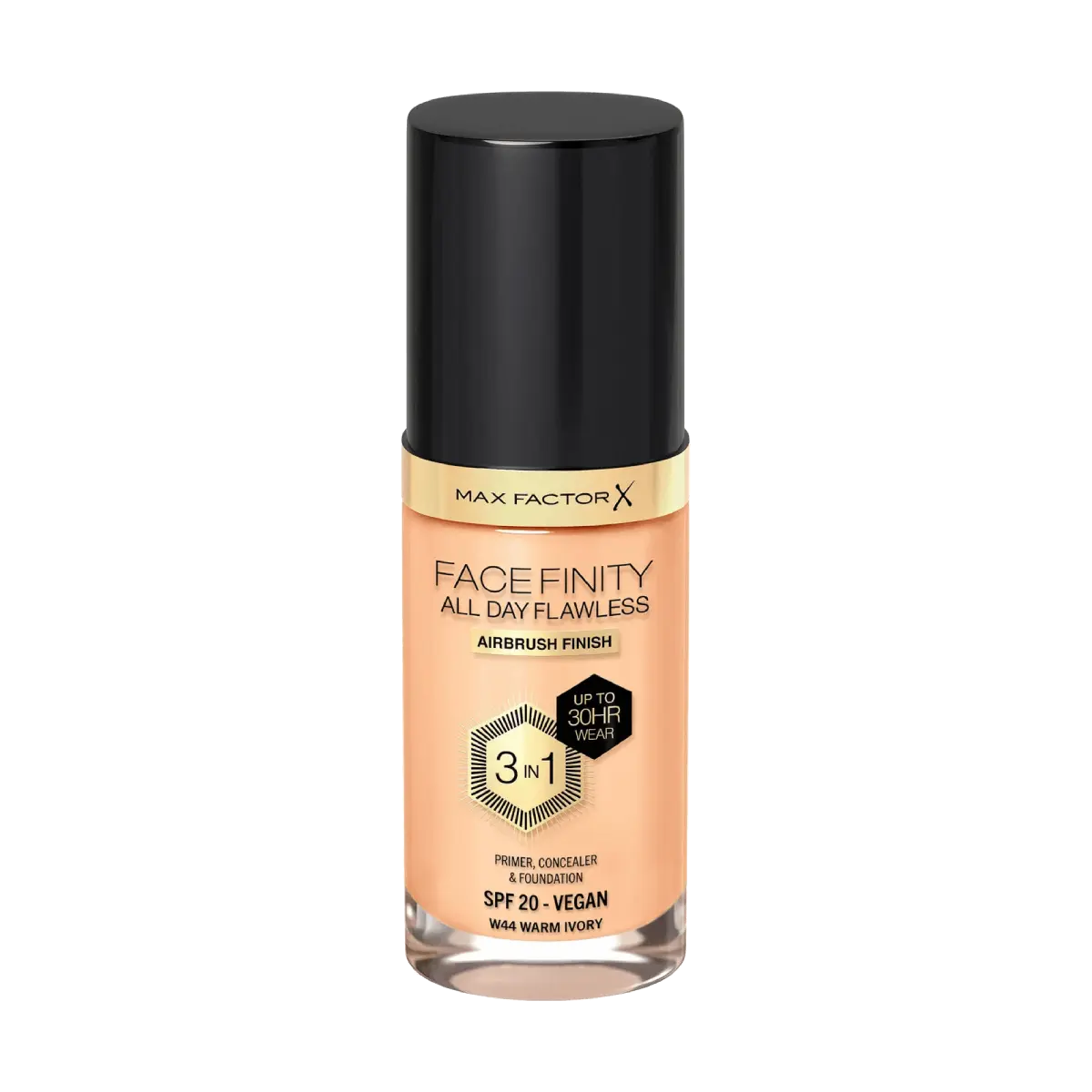 Max Factor All Day Flawless 3-in-1 Foundation W44 Warm Ivory 30ml