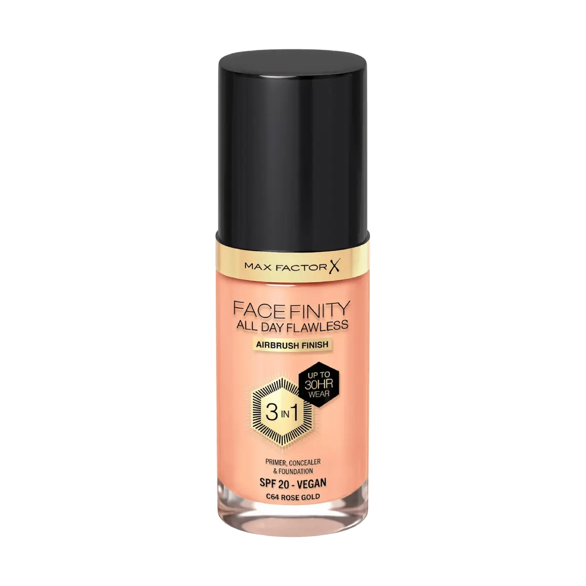 Max Factor All Day Flawless 3-in-1 Foundation C64 Rose Gold 30ml