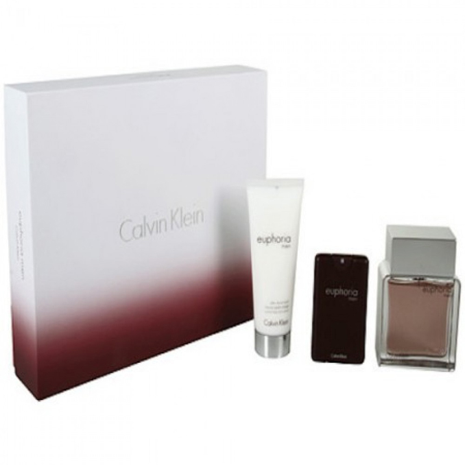Calvin Klein Euphoria For Men Gift Set: EdT 100ml+EdT 15ml+ABB 100ml