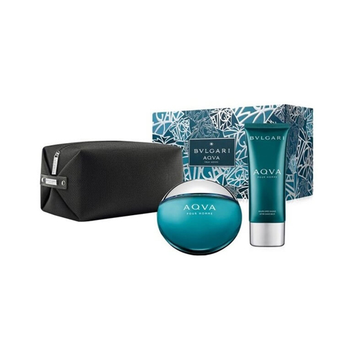 Bvlgari Aqua Pour Homme Gift Set: EdT 100ml+ABB 100ml+Cosmetic Bag