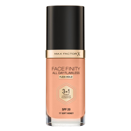 Max Factor Face Finity All Day Flawless 3in1 Foundation SPF20 W77 Soft Honey 30ml