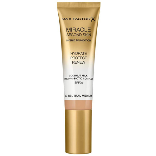 Max Factor Miracle Second Skin Foundation SPF20 30ml W 07 Neutral Medium