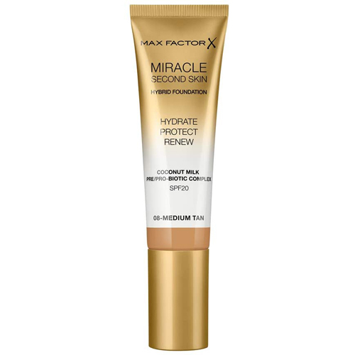 Max Factor Miracle Second Skin Foundation SPF20 30ml W 08 Medium Tan