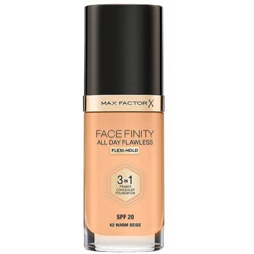 Max Factor Face Finity All Day Flawless 3in1 Foundation  SPF20 62 Warm Beige 30ml
