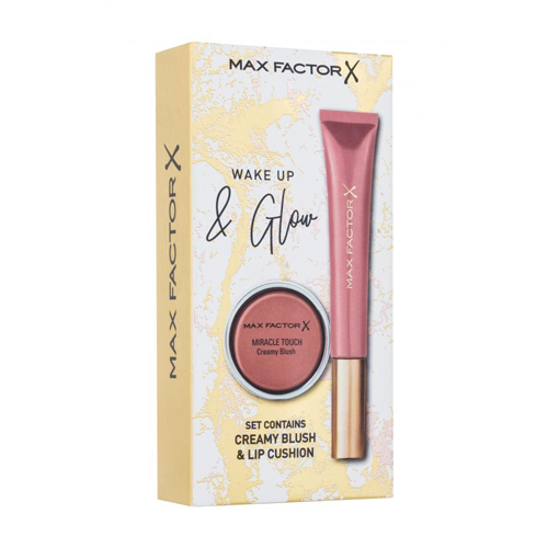 Max Factor Set: Colour Elixir Cushion Lipstick 025 Shine in Glam 9ml+Miracle Touch Creamy Blush 3g W 03 Soft Copper