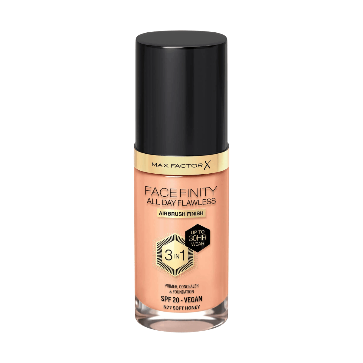 Max Factor All Day Flawless 3-in-1 Foundation N77 Soft Honey 30ml