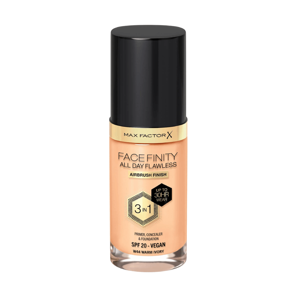 Max Factor All Day Flawless 3-in-1 Foundation W44 Warm Ivory 30ml