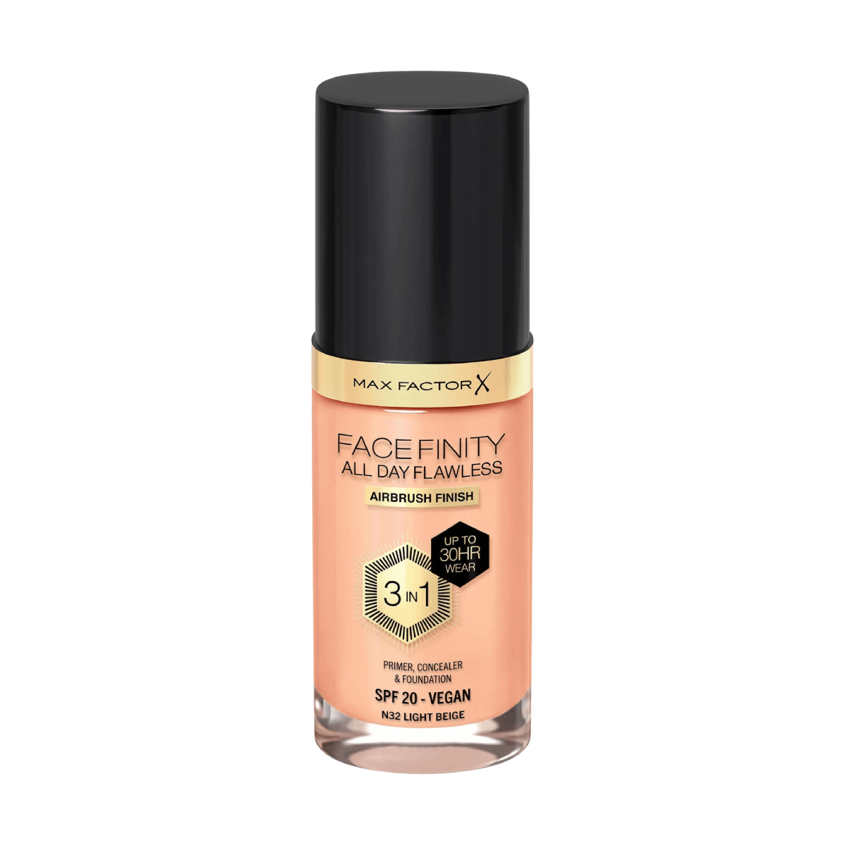 Max Factor All Day Flawless 3-in-1 Foundation N32 Light Beige 30ml