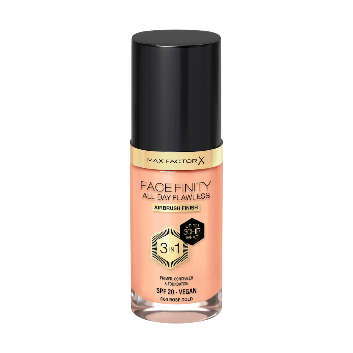 Max Factor All Day Flawless 3-in-1 Foundation C64 Rose Gold 30ml