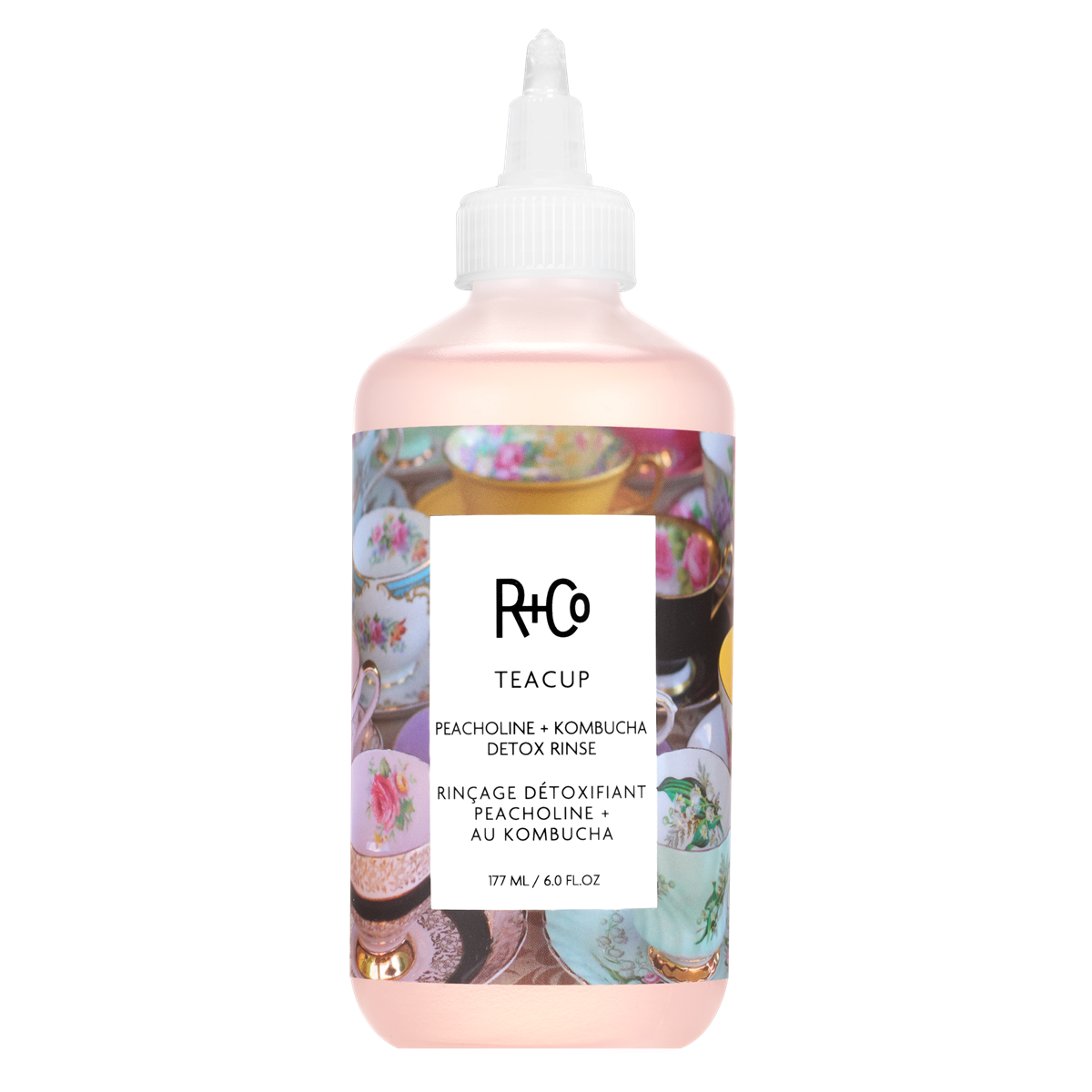 R+Co Teacup Peacholine + Kombucha Detox Rinse 177ml