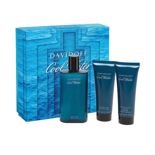 Davidoff Cool Water Man Gift Set: EdT 125ml+ABB 75ml+SG 75ml