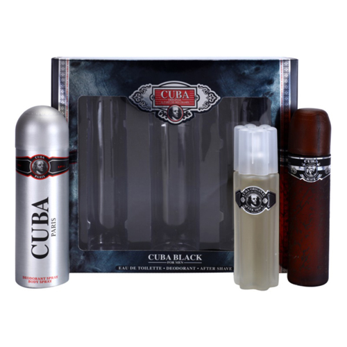 Cuba Black Gift Set: EdT 100ml+After Shave Splash+100ml+Deo Spray 200ml