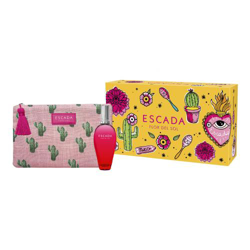 Escada Flor Del Sol Gift Set: EdT 50ml+BL 50ml+Cosmetic Bag